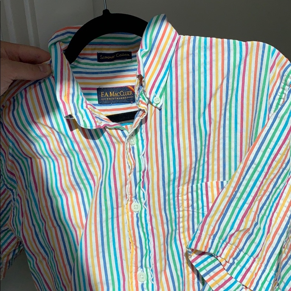 Zebra Gum Seersucker Short Sleeve button down